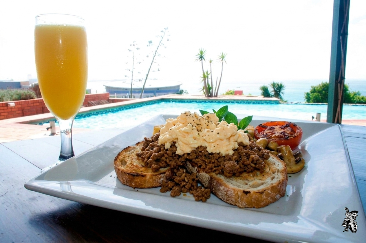 Scrambled Eggs and Mince on Toast